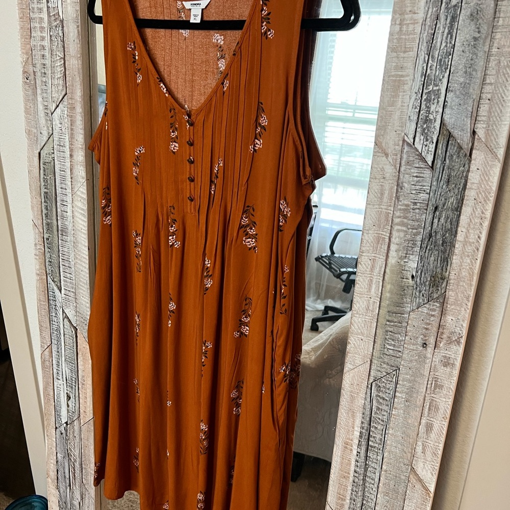 Sonoma Rust Sleeveless Dress